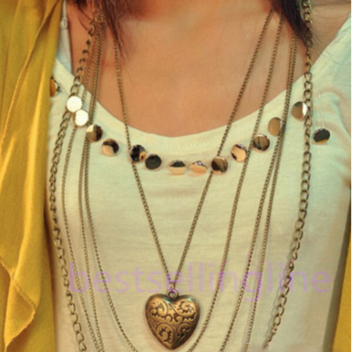 قلادة طويلة بتعليقة قلب 