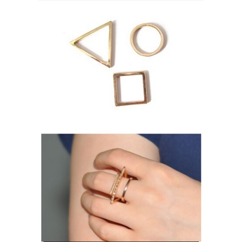 مجموعة خواتم بأشكال هندسية