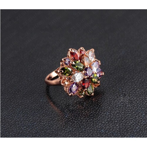 خاتم متعدد الألوان على شكل وردة 